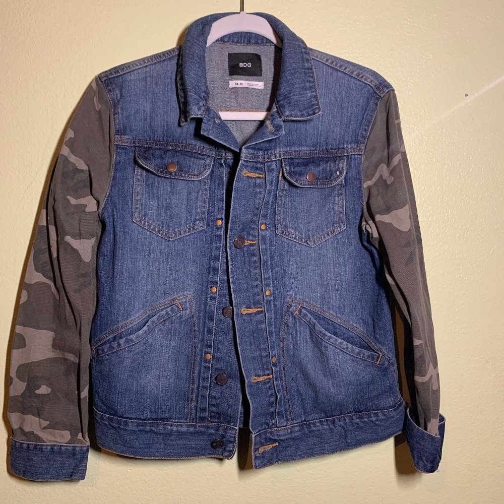 Unique BDG Demin + Camo Combo Jacket
